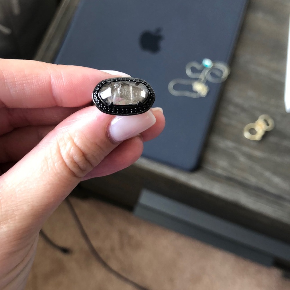 Gunmetal and slate Kendra Scott ring